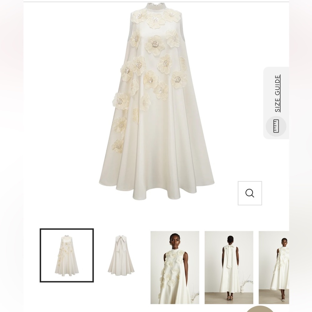Elegant White Floral Embellished Dress